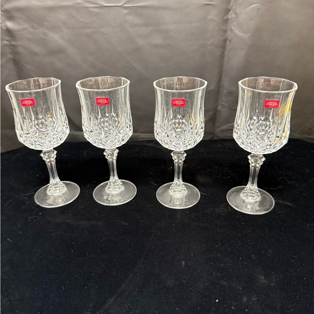Clear Crystal Wine Goblets - Set of 4 - Picture 2 of 6